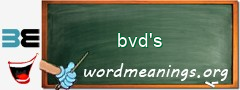 WordMeaning blackboard for bvd's